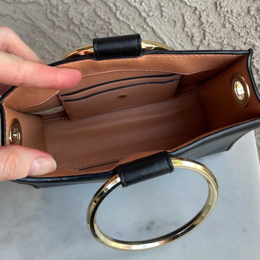 KATE SPADE Black Leather Mini Sam Bag w/ Round Handles & Detachable Chain Strap - Picture 11 of 14